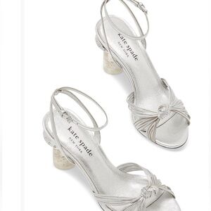 Kate Spade Metallic Silver Strappy Heels